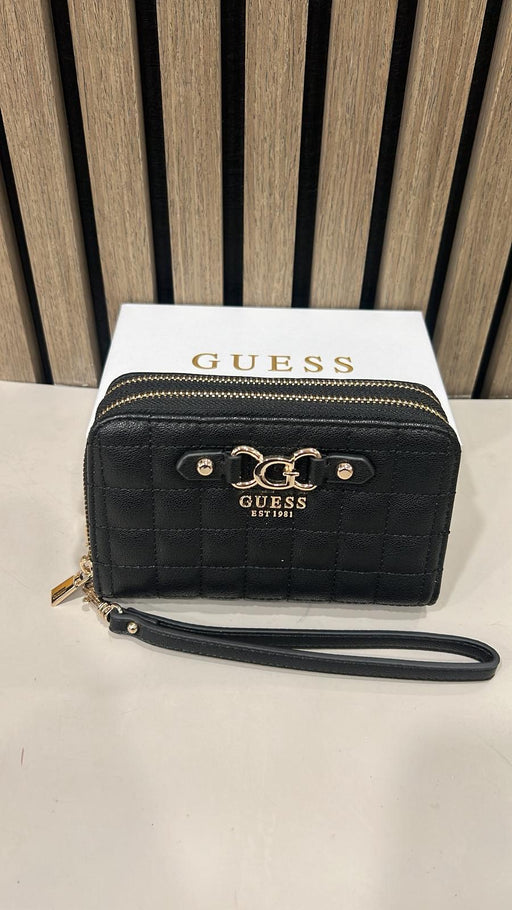 Qg8424164 guess black double zip nadira wallet
