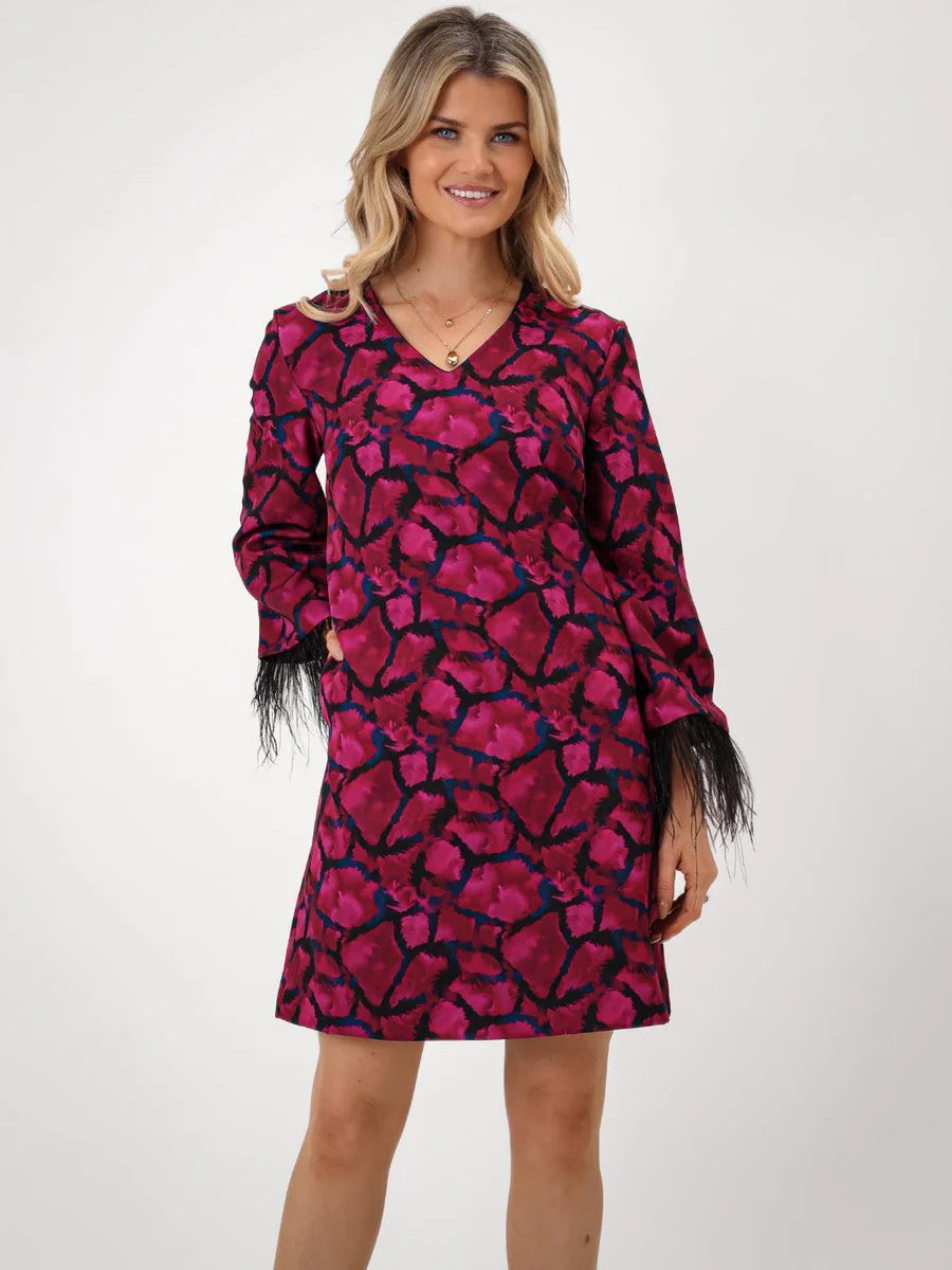 MAGENTA TAYLOR MINI SHIFT DRESS