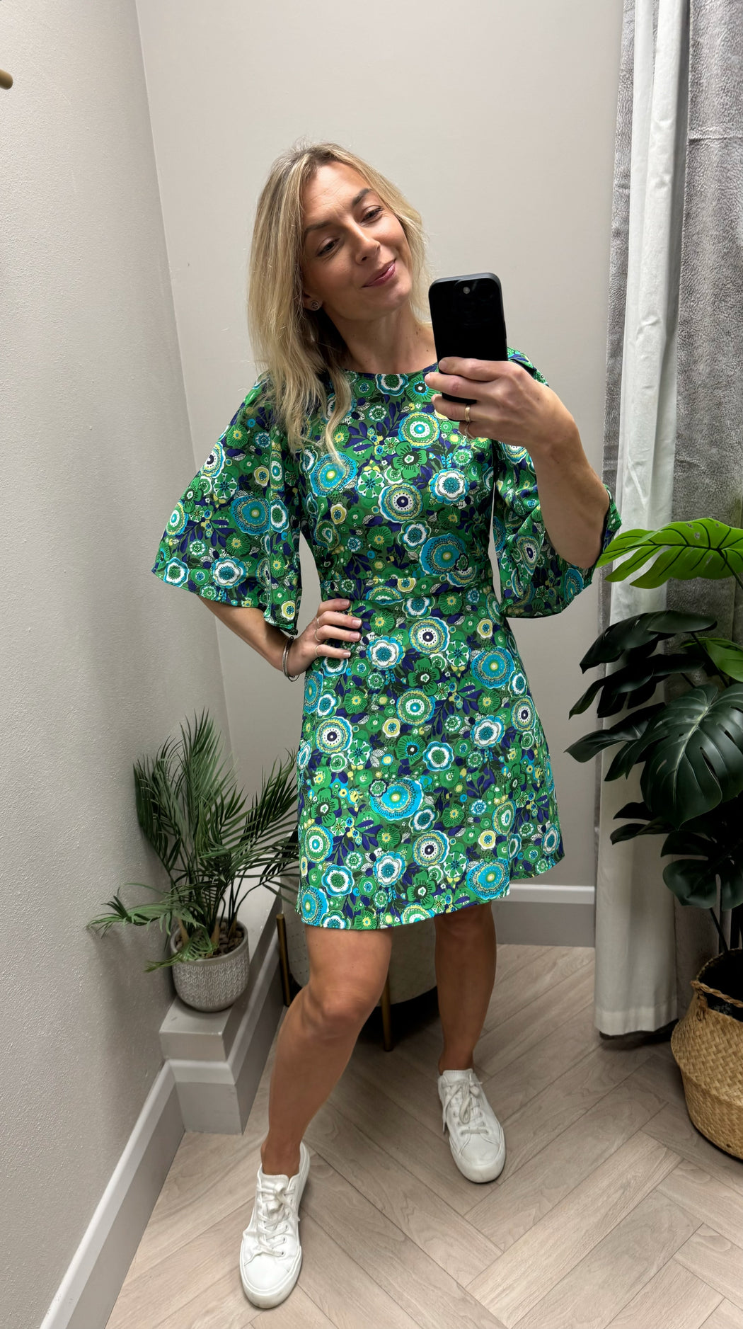 Green print Misty traffic dress