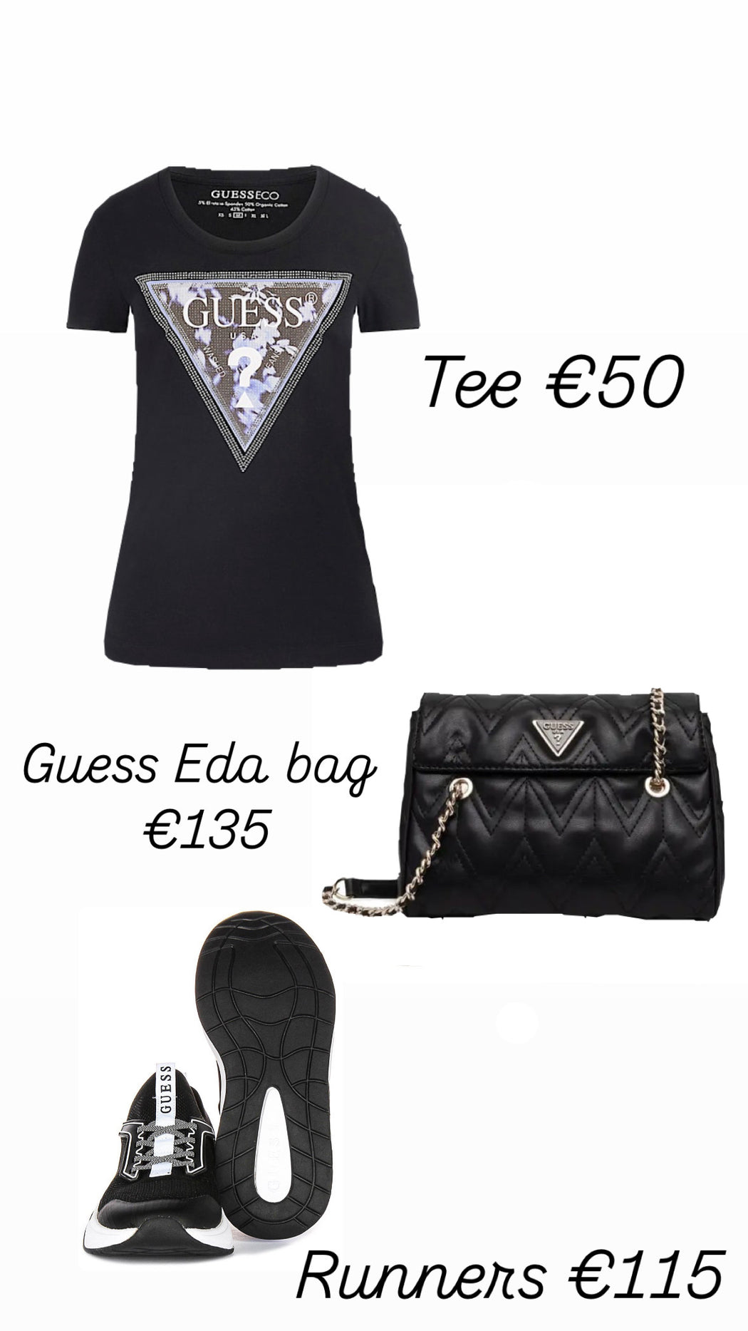 Guess black eda shoulder bag QG950520