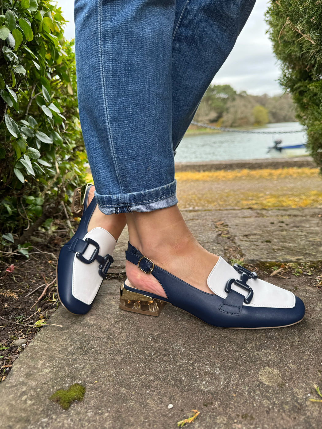 Diraz one cobalt mix sling backs