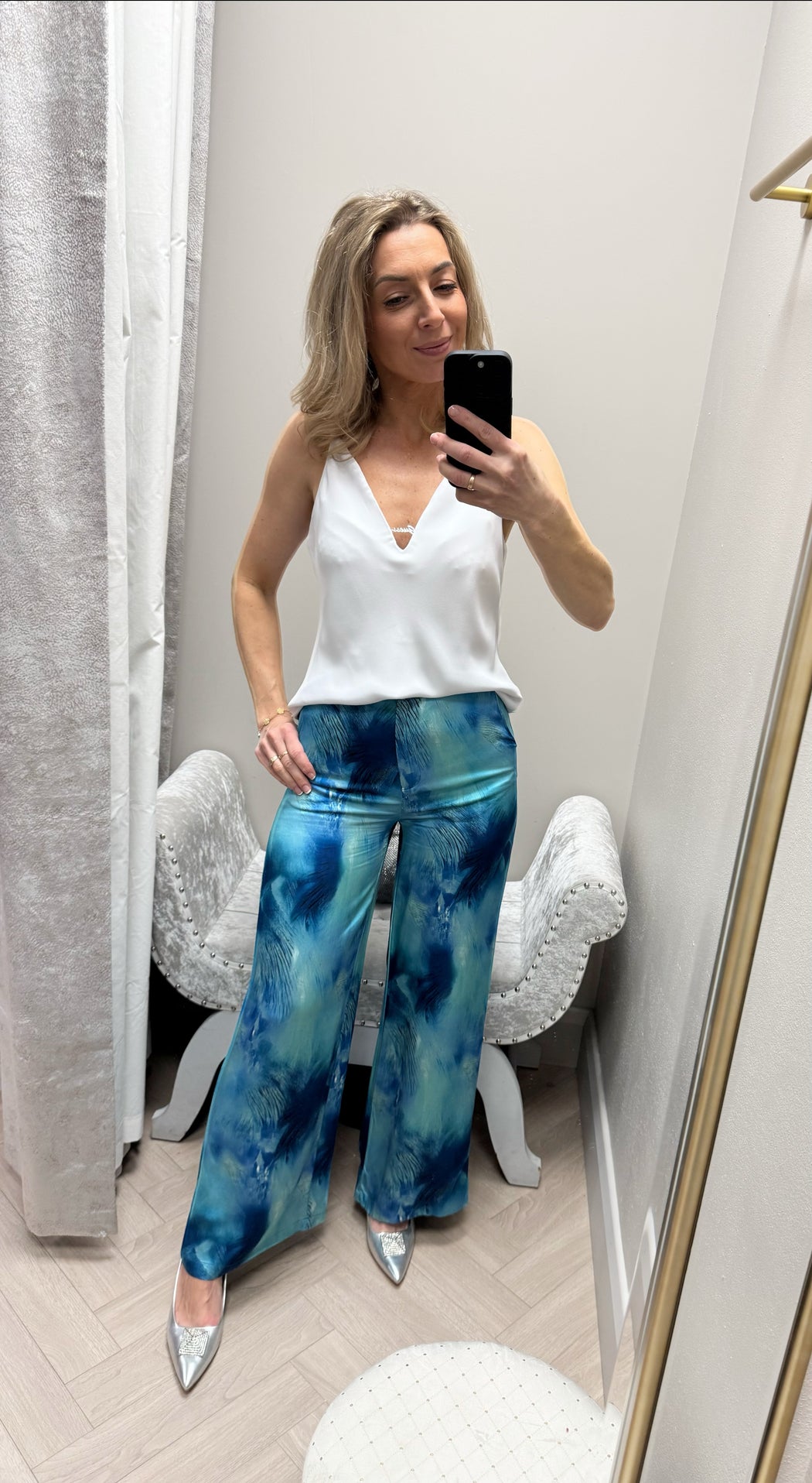 Caspia blue print goa trousers