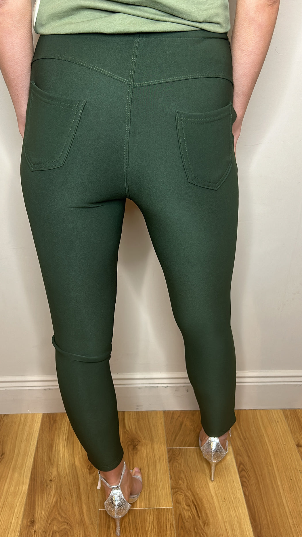 Khaki Rachel scuba jeggings