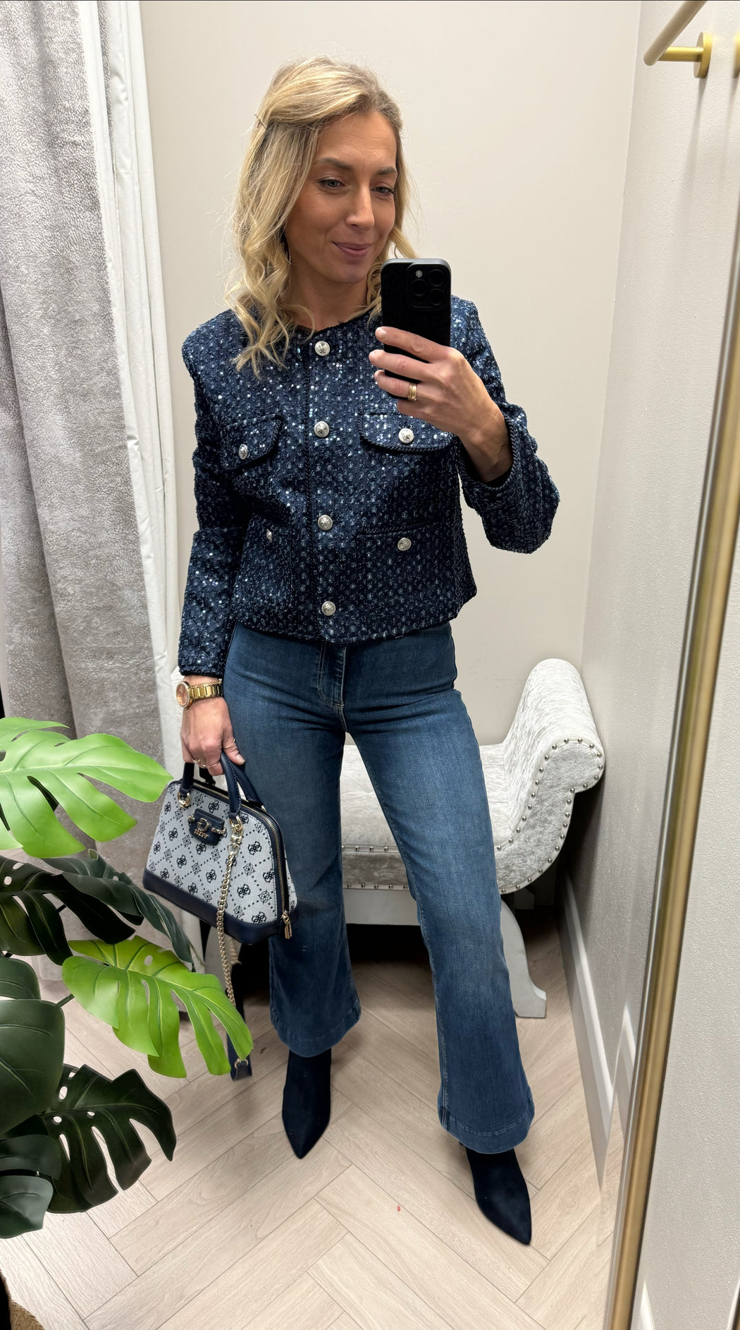 Guess elisa navy jacket w5bnocd0771