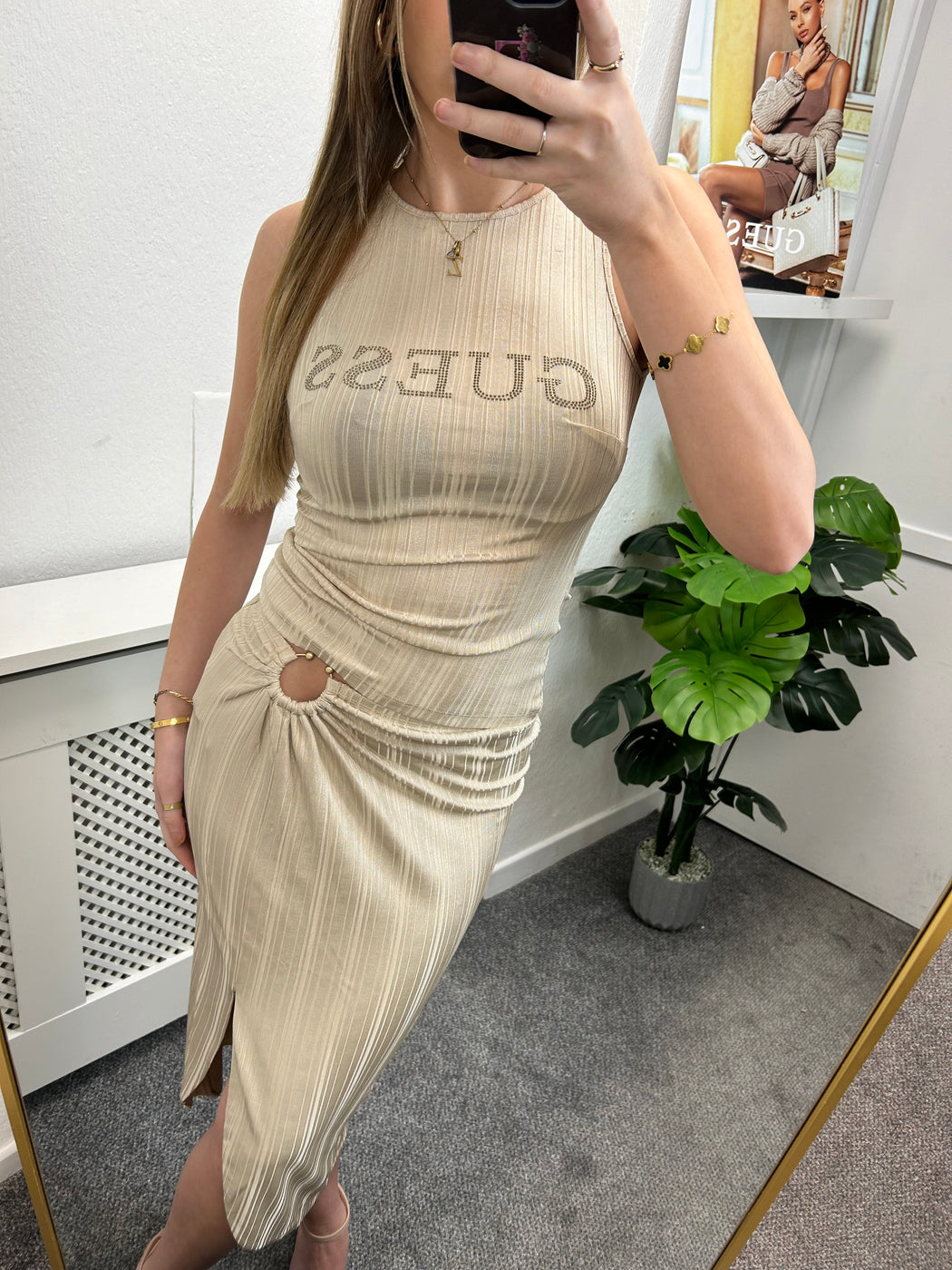 W4GD73KBYZ0 Guess Cristina midi skirt