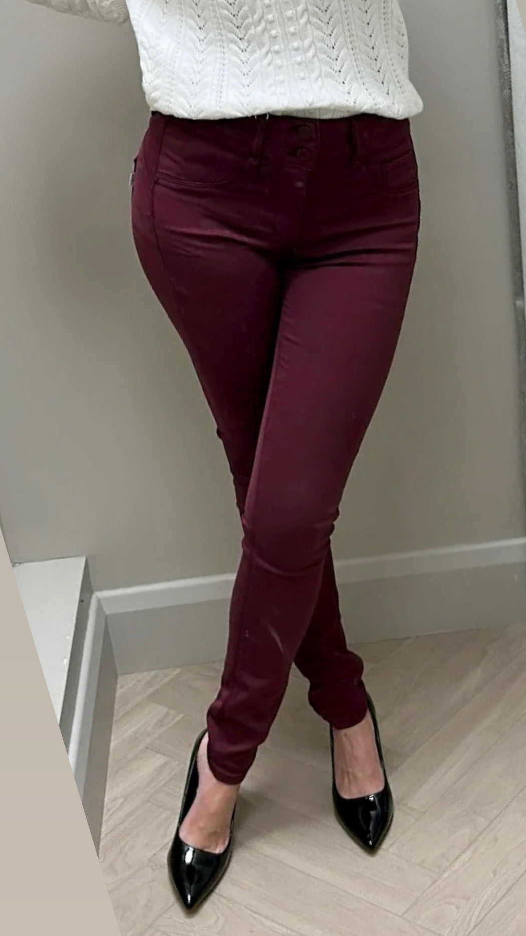 One size wine double up jeans