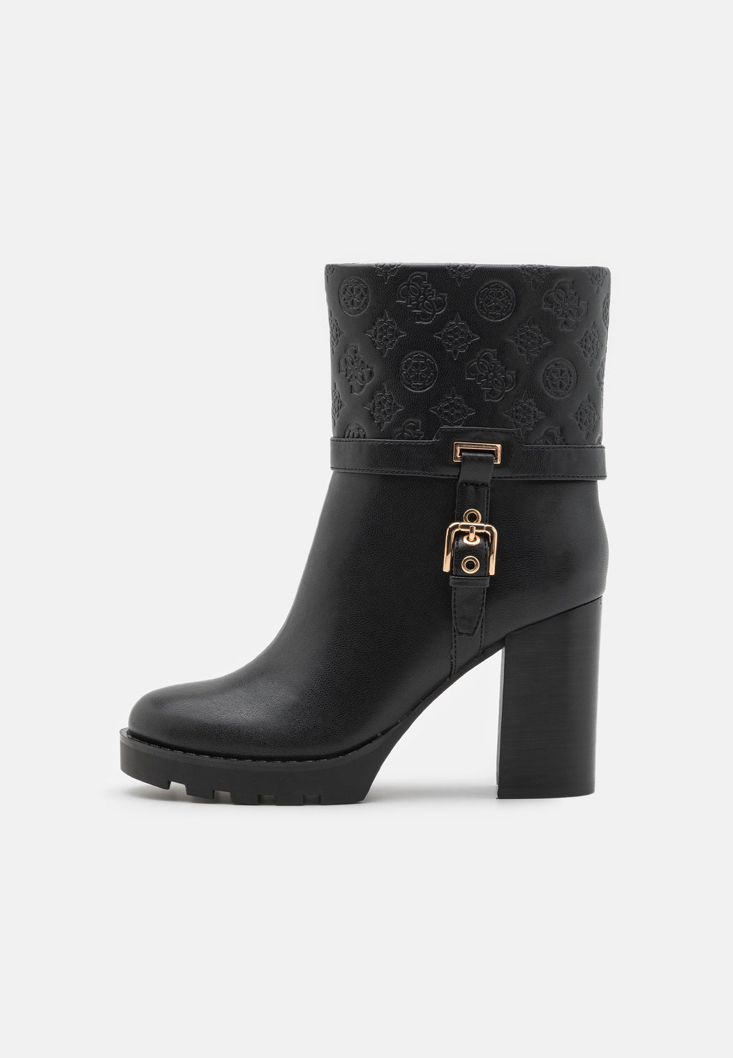 Flfneafal10 guess logo embossed buckle boots