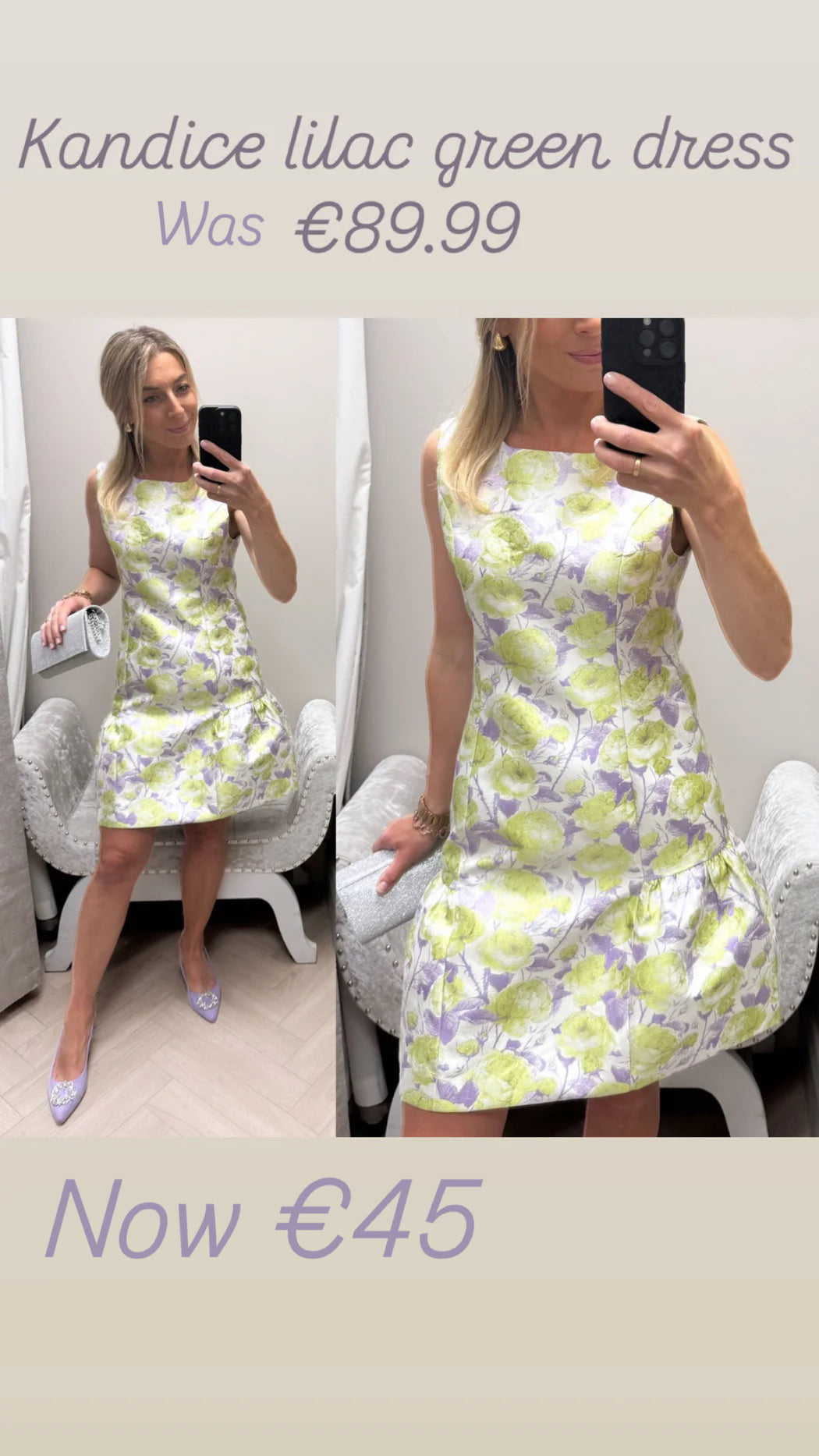 Kandice lilac green dress