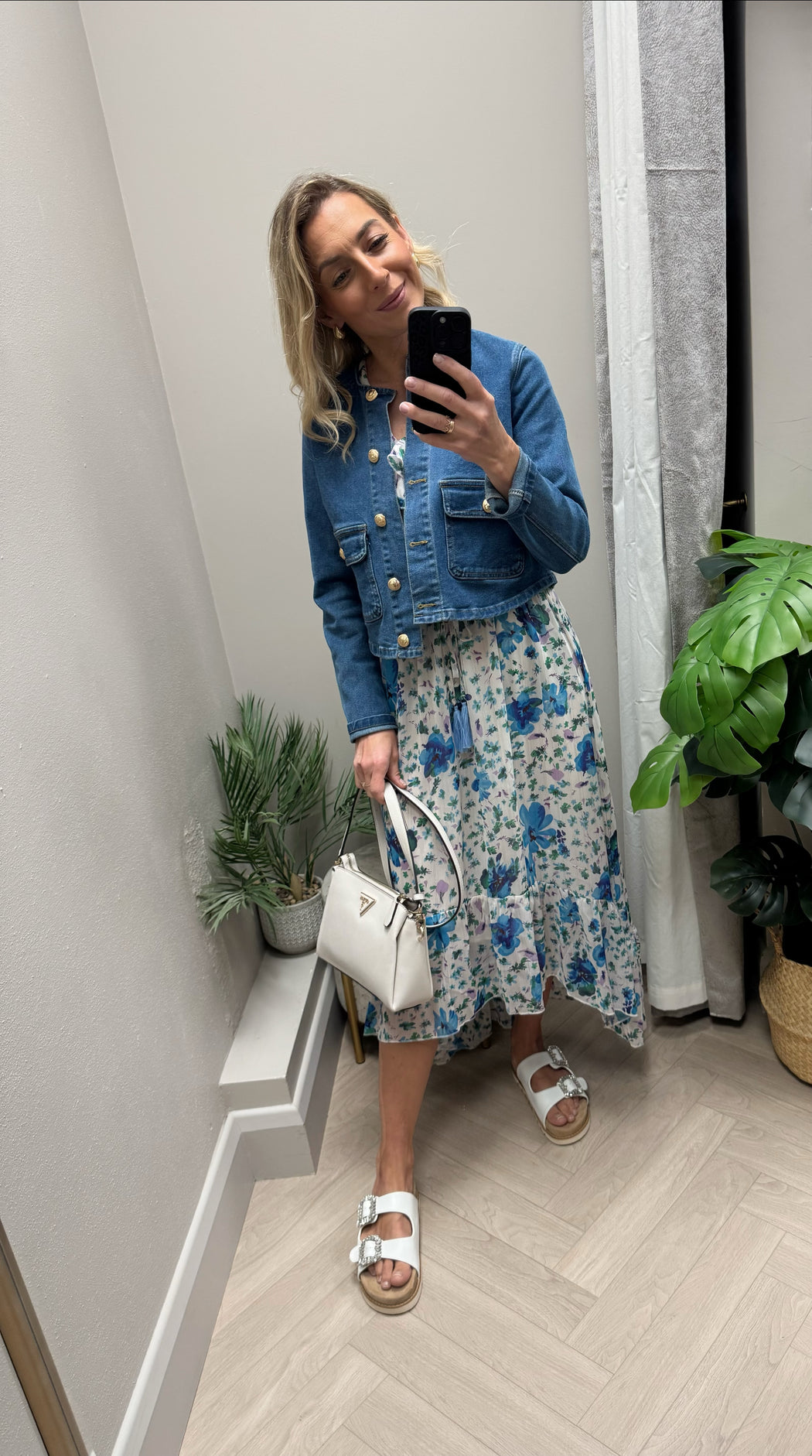 Kate 3516 blue green floral dress