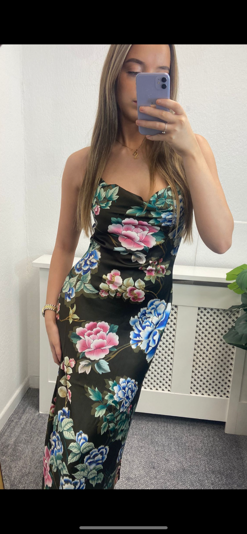 W3GK85WD8G2 guess green floral slip dress