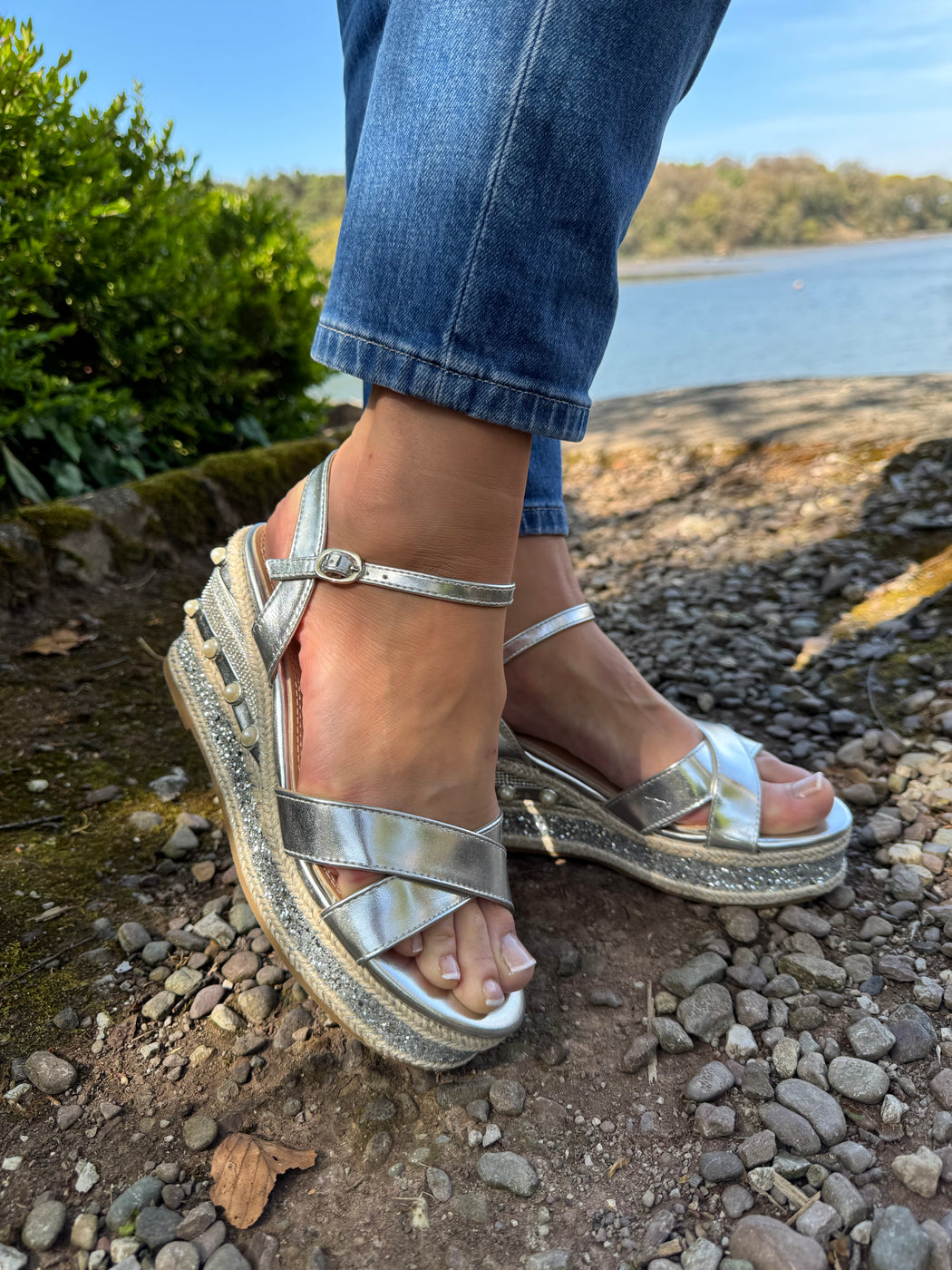 Clonalis silver weave wedge