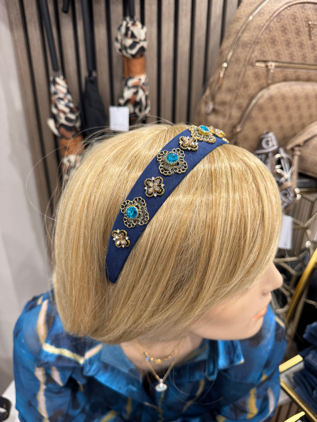 Zora turquoise stone hairband