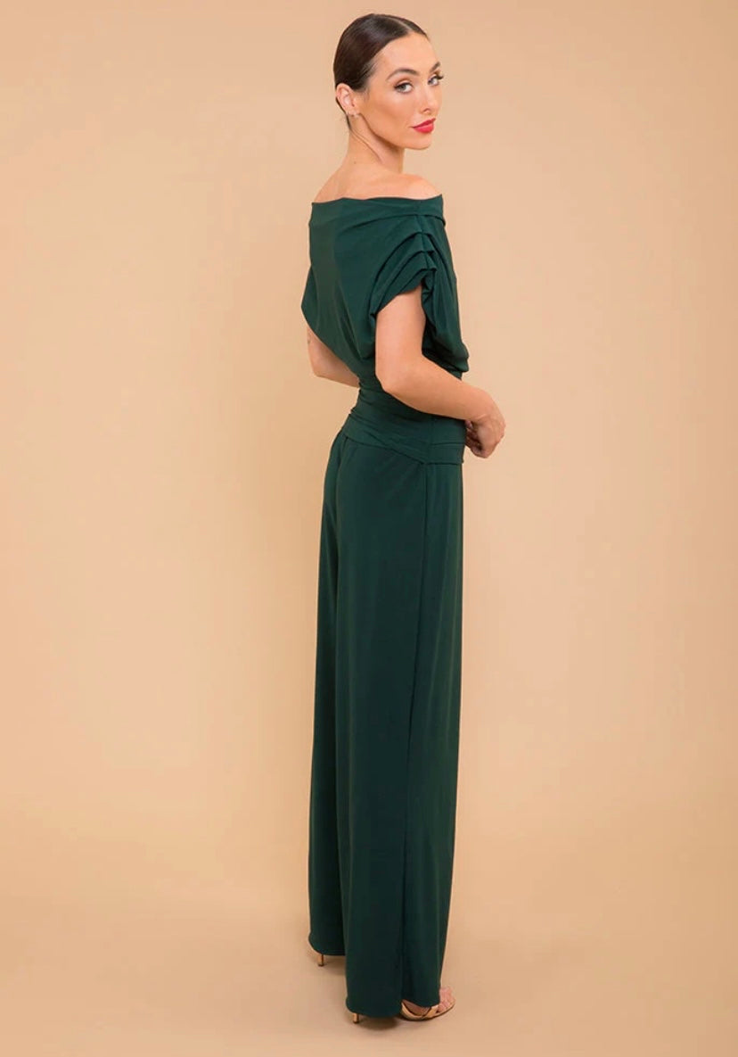 Forest green Atom label carbon jersey jumpsuit