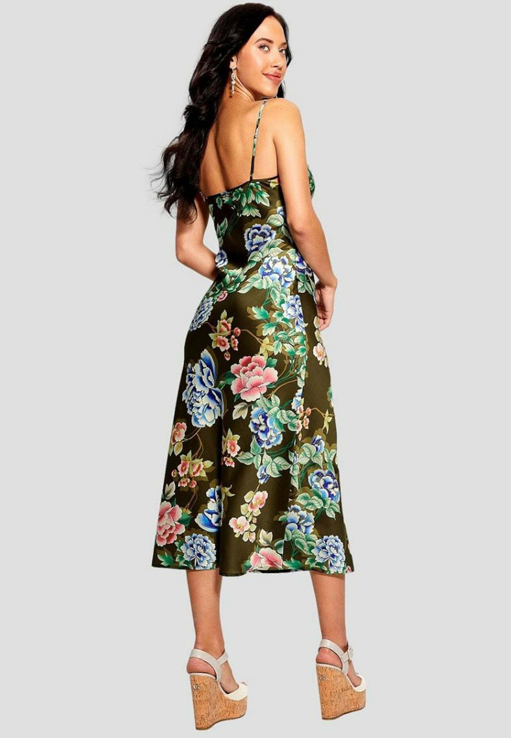 W3GK85WD8G2 guess green floral slip dress