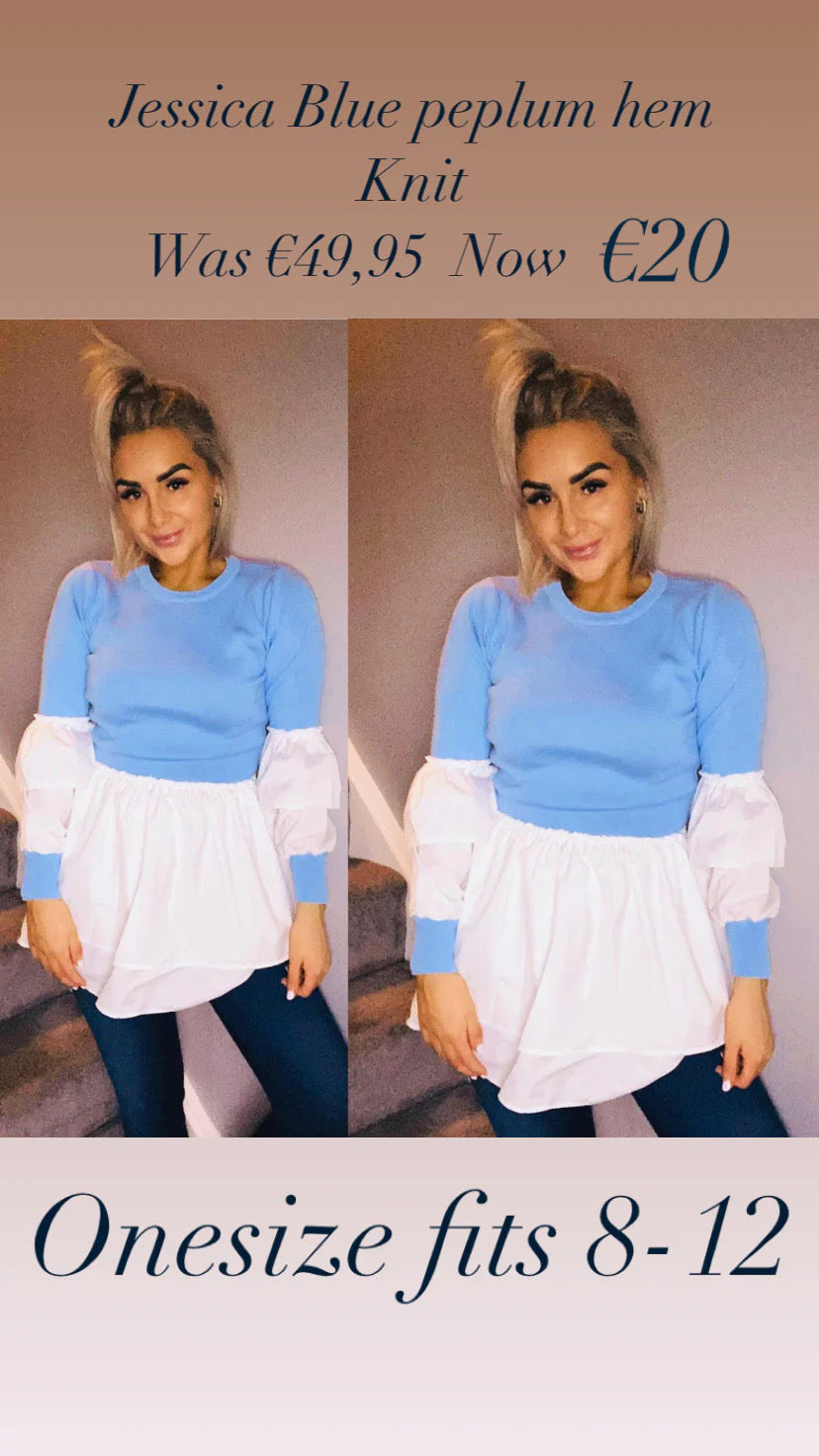Jessica Blue peplum hem  Knit