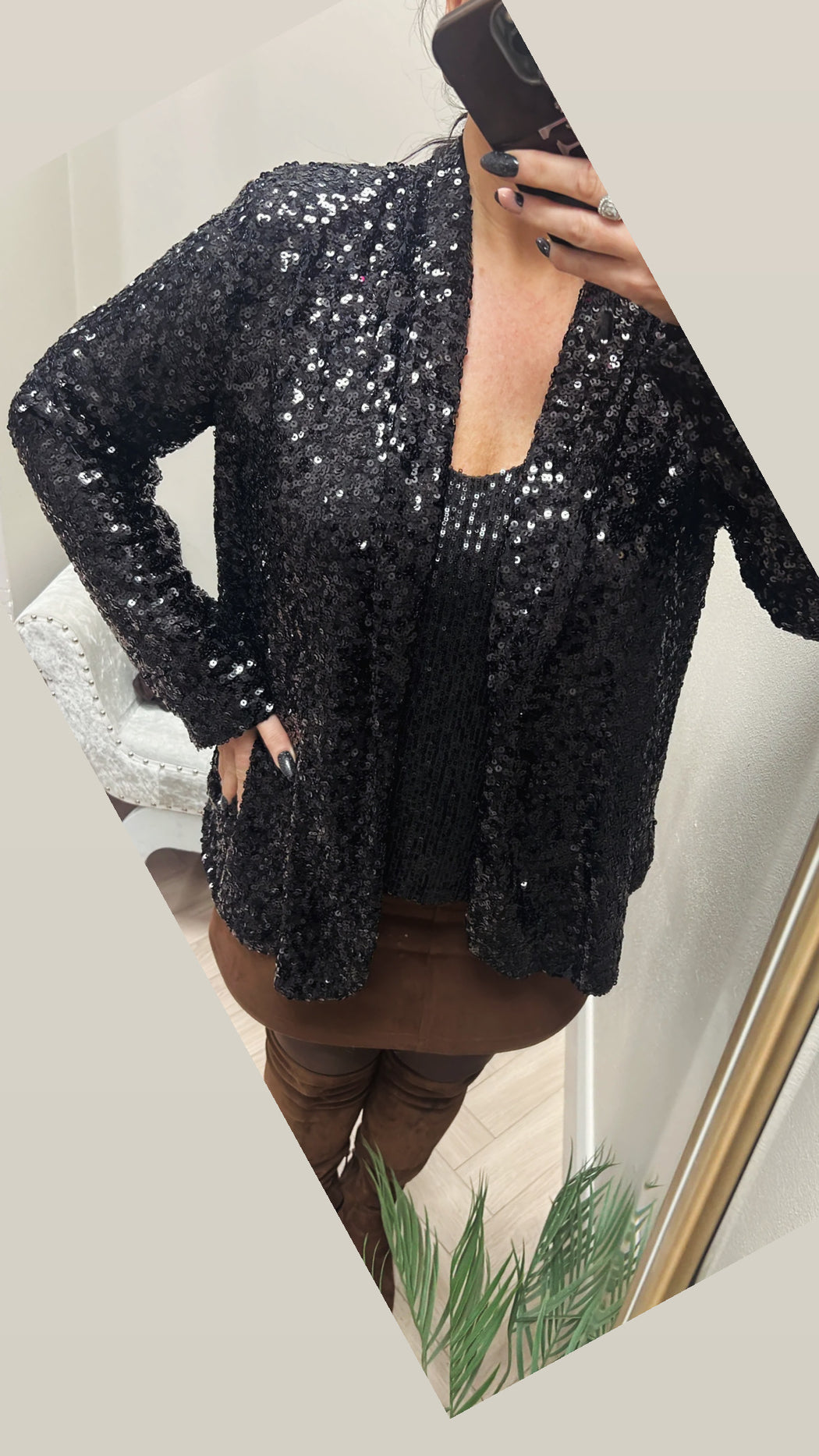 Black sequin blazer jacket