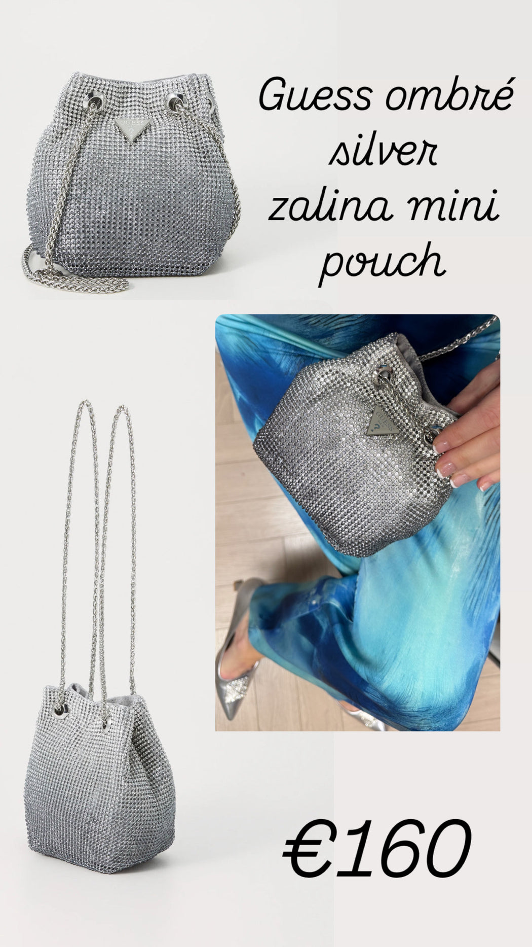 Guess ombré silver zalina mini pouch OY935075