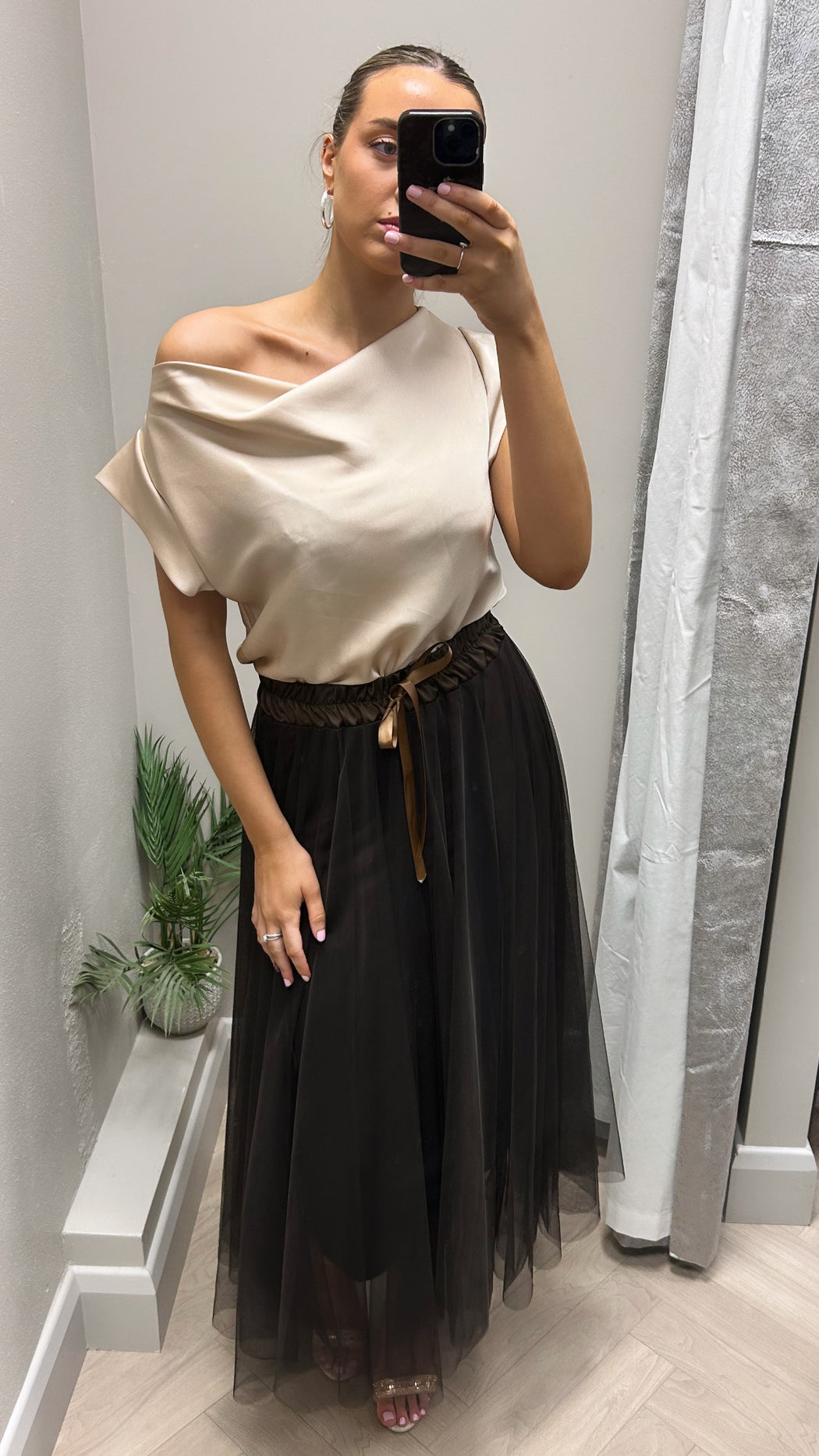 Brown tulle skirt