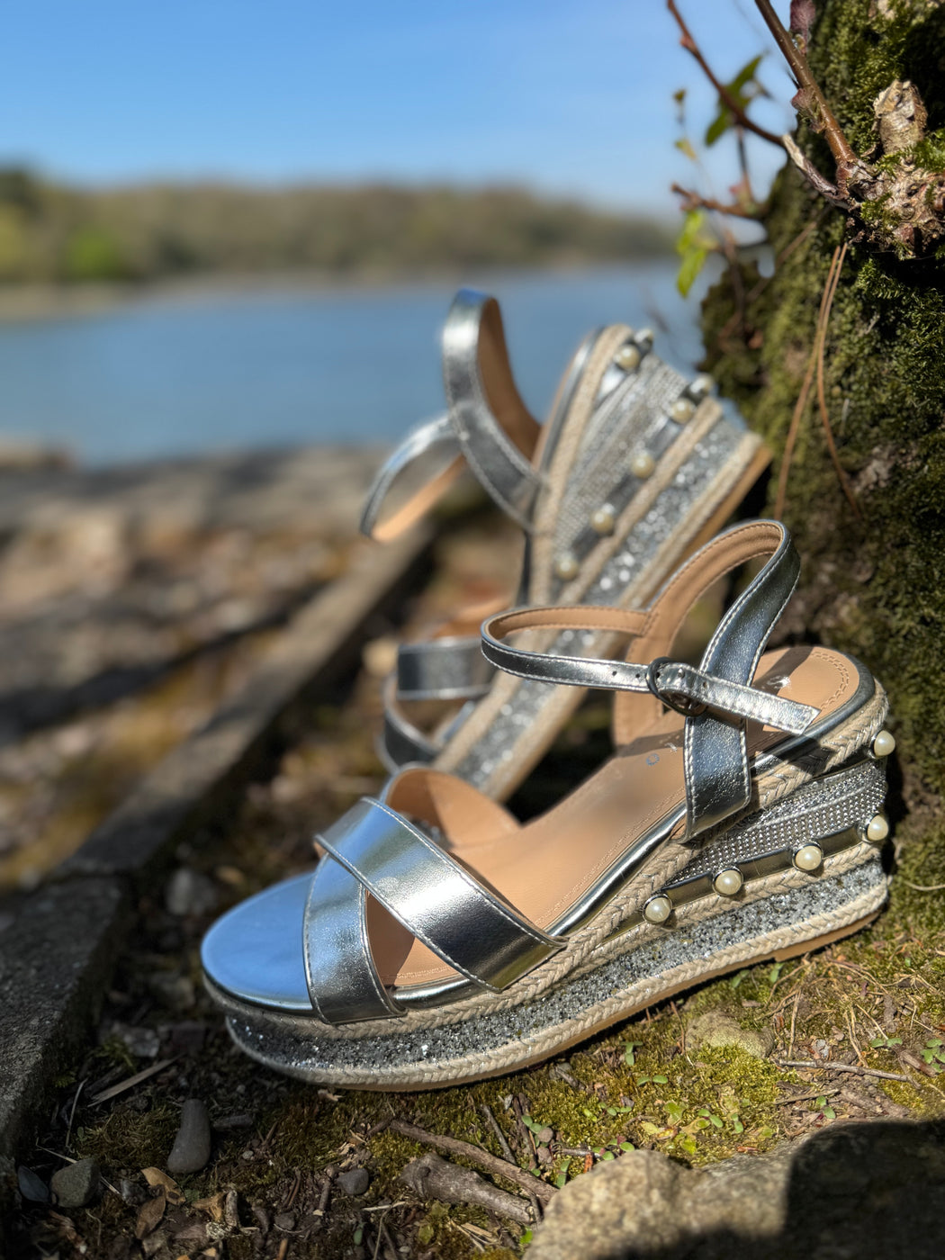 Clonalis silver weave wedge