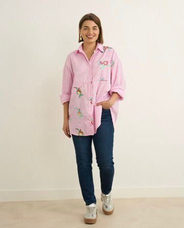 Shelly pink striped shirt