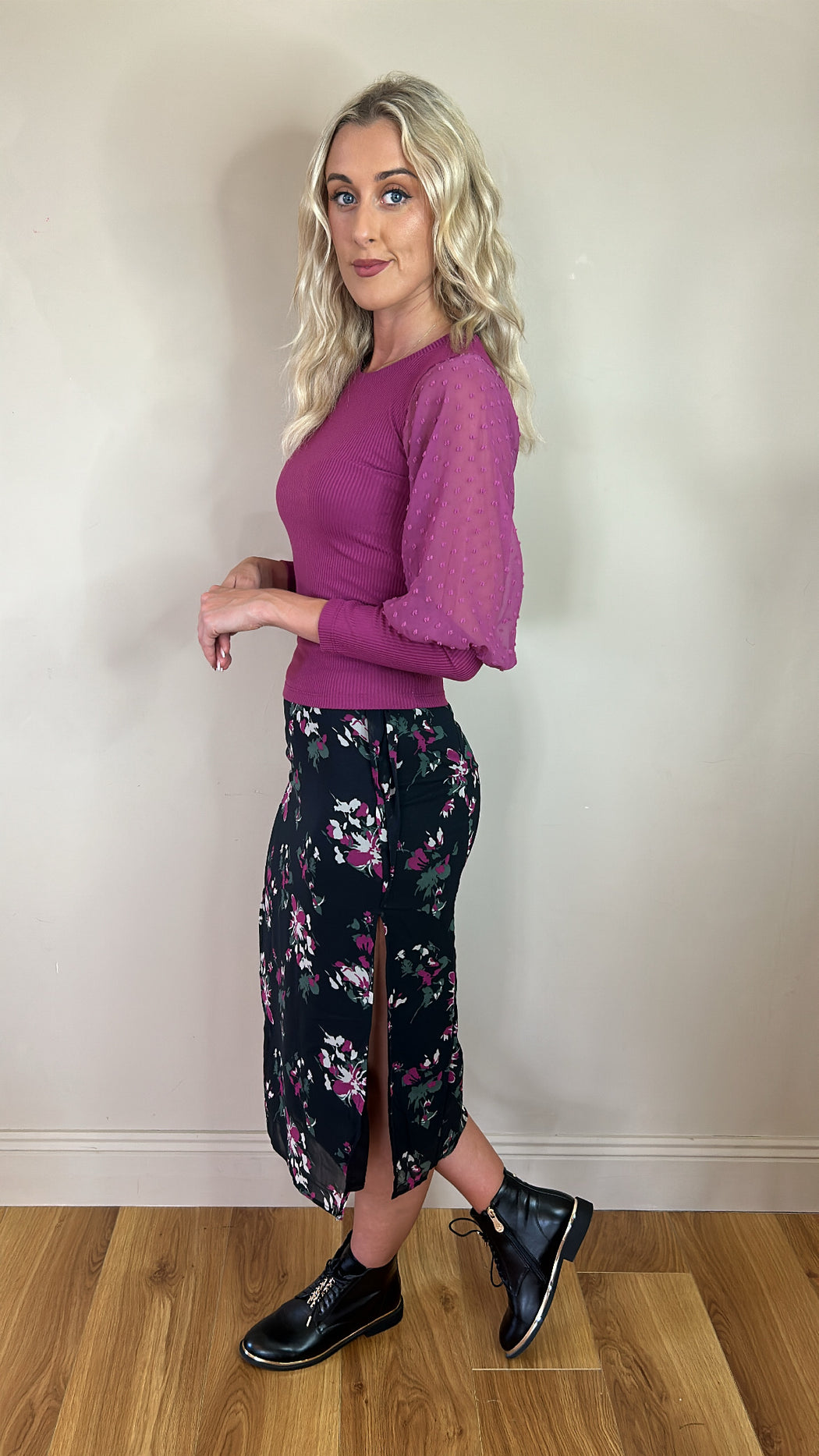 Sebastian floral midi skirt