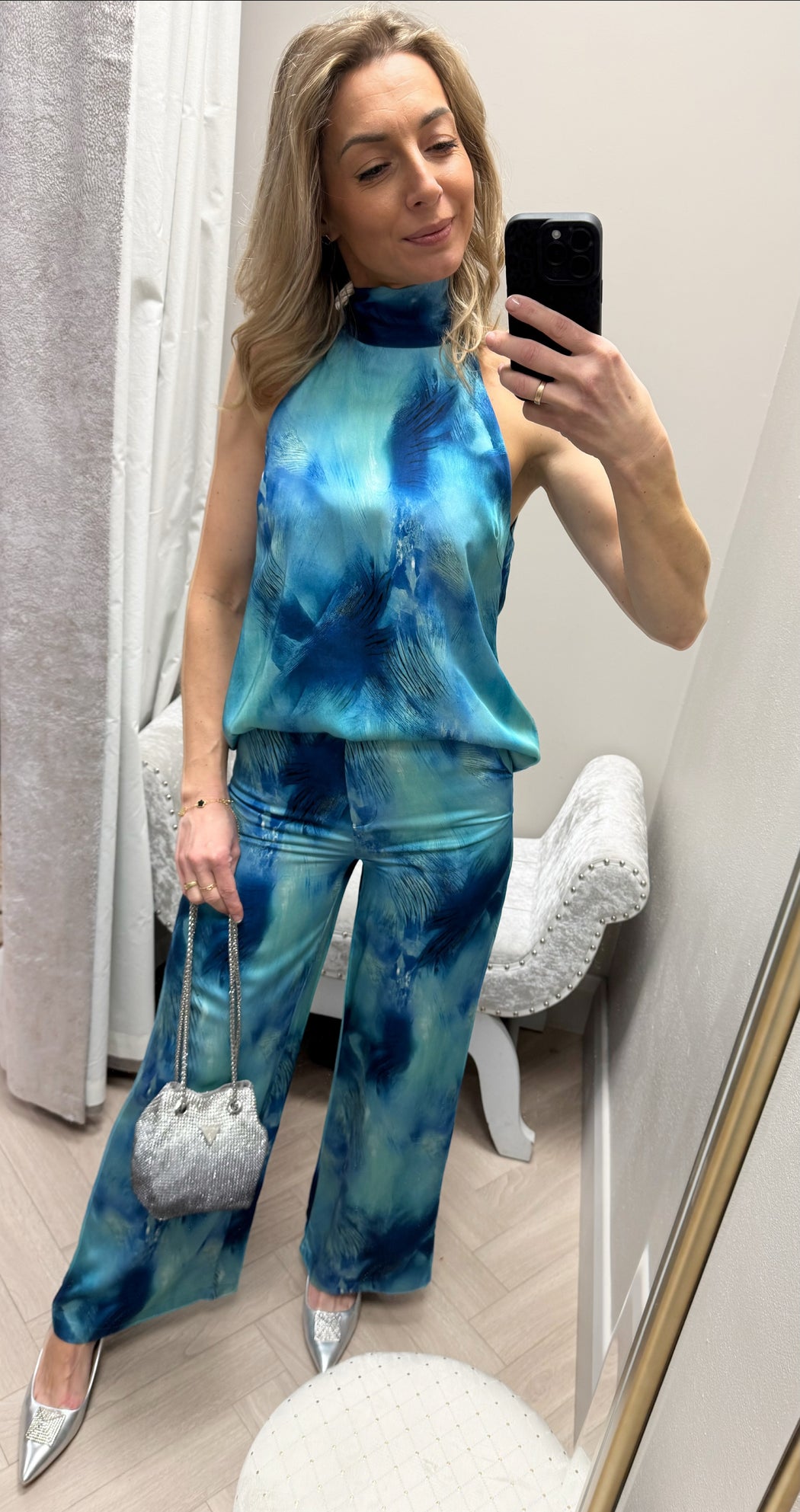 Caspia blue print goa trousers