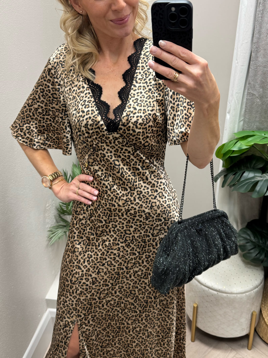 Guess Martine leopard print dress w5yk01whez2