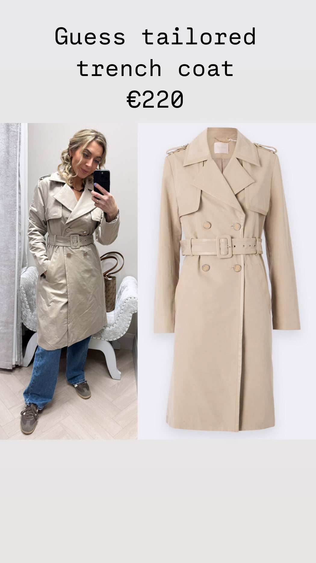 Guess tailored trench coat W5RL14WGWD2-F14R