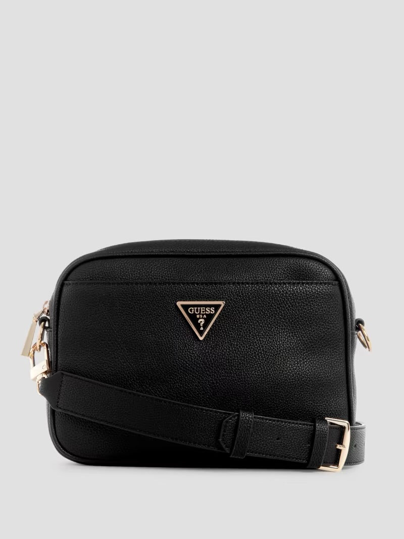 Bg877814 guess black meridian top zip crossbody