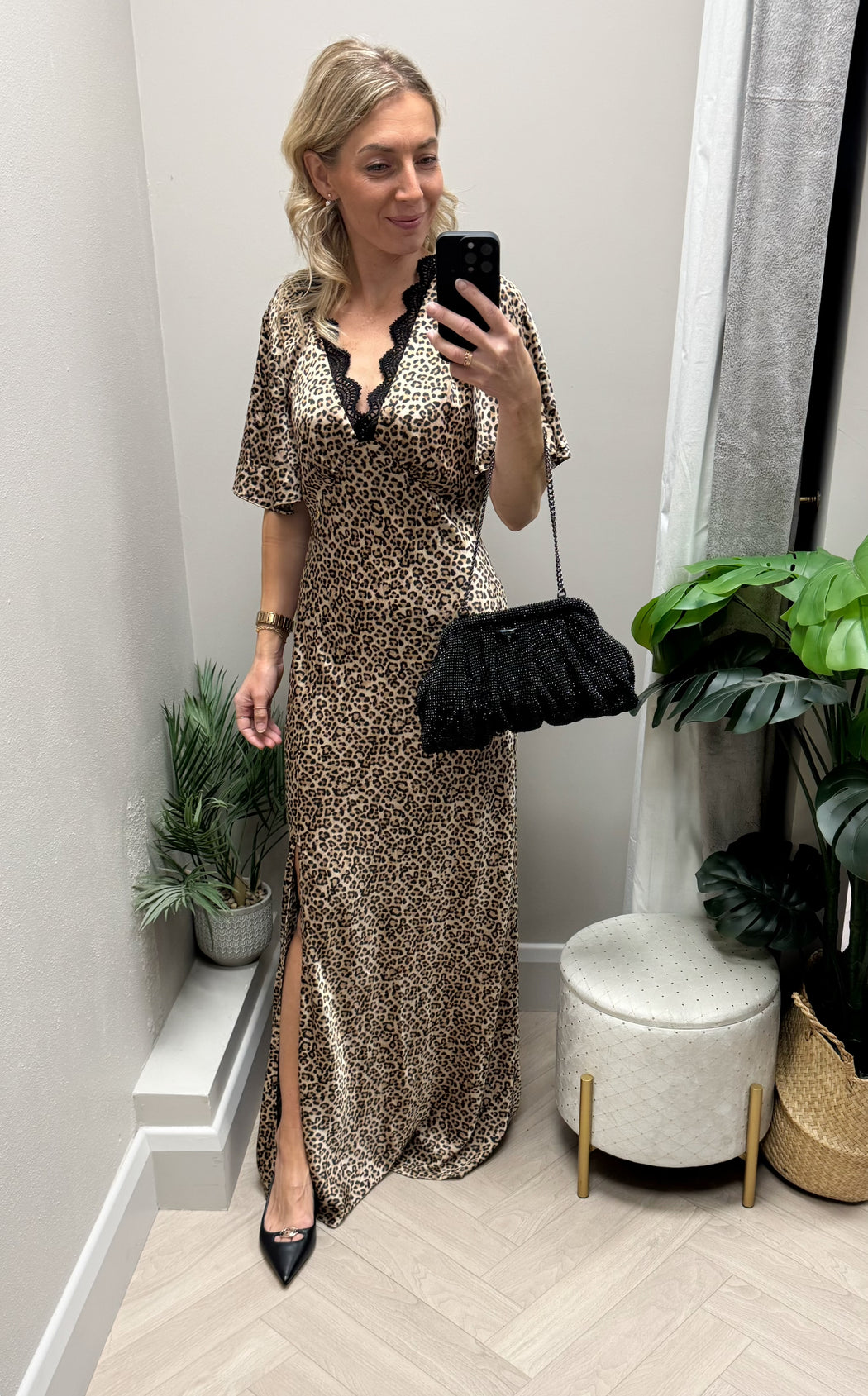 Guess Martine leopard print dress w5yk01whez2