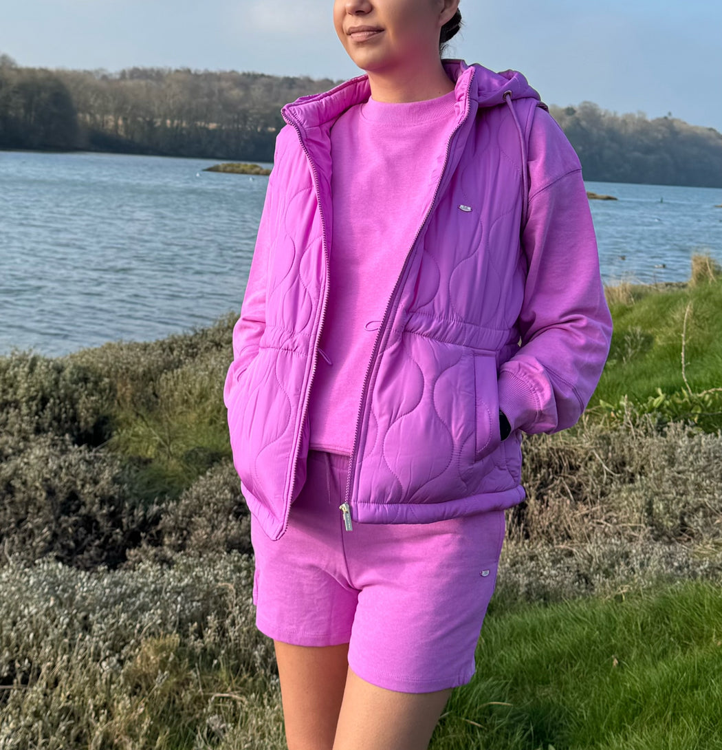 Denise quilted purple gilet