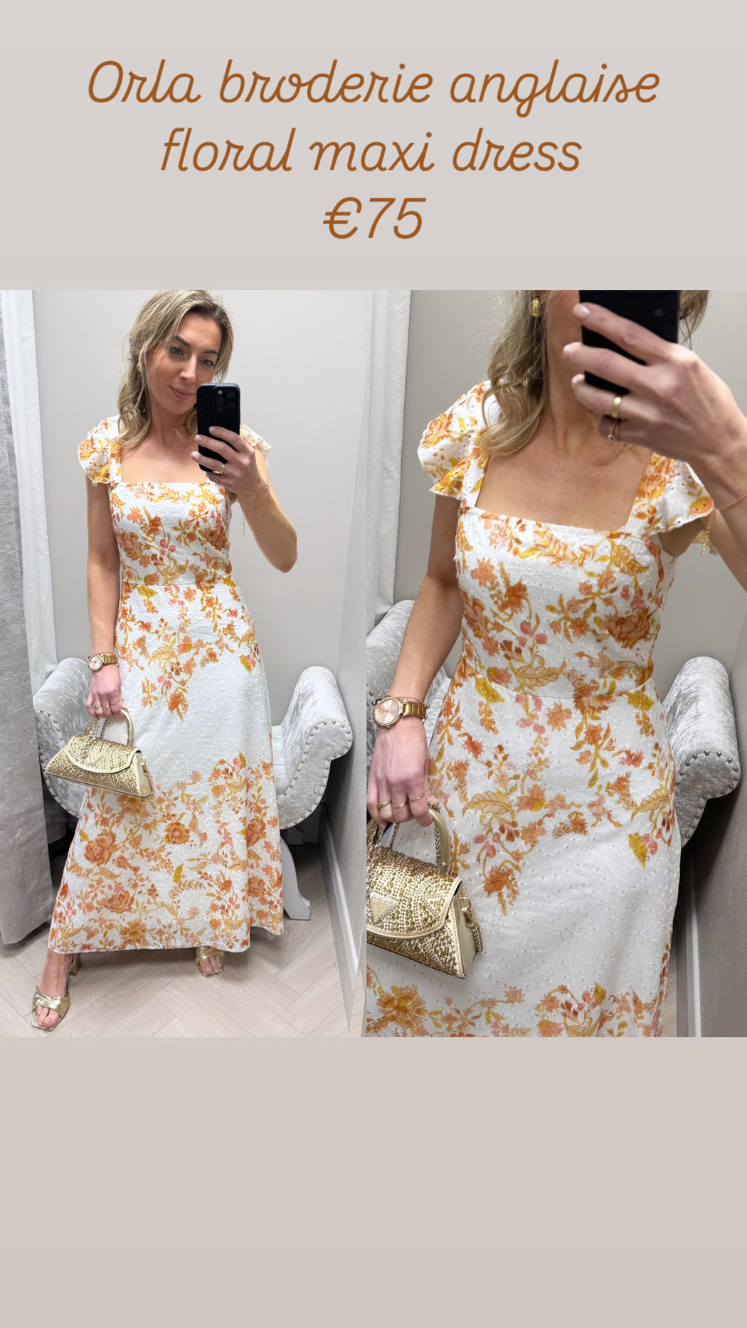 Orla broderie anglaise floral maxi dress