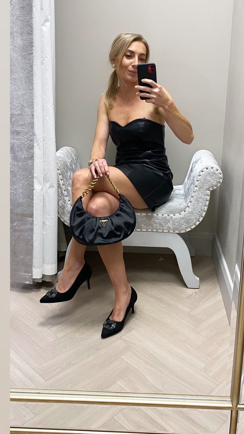 Pamela faux leather mini dress