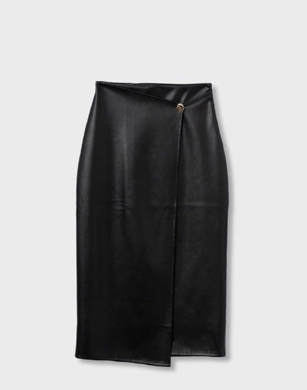 Camy black pleather skirt