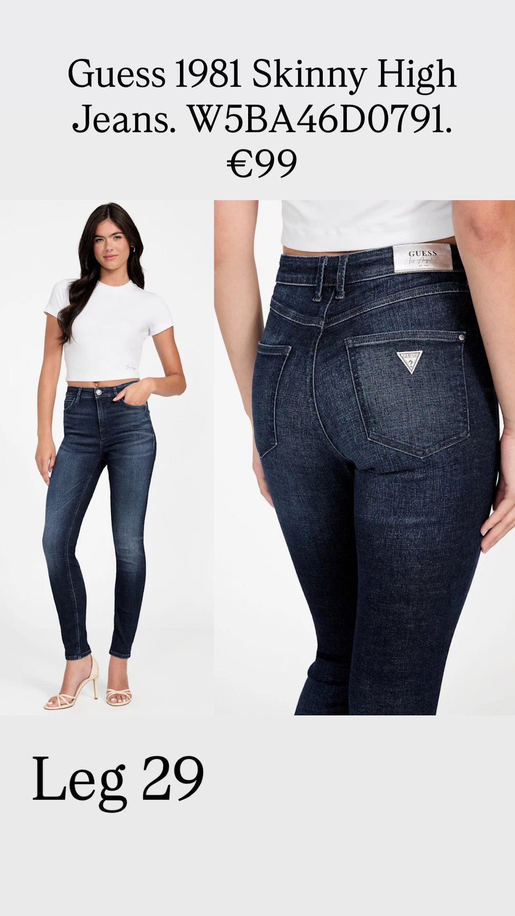 Guess 1981 Skinny High Jeans. W5BA46D0791 nof4