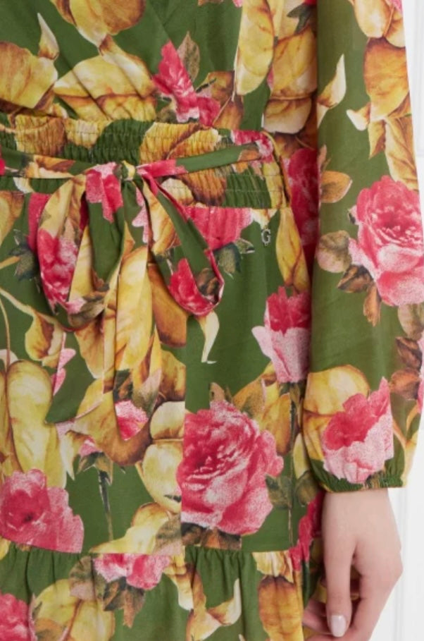 W4RK21WF5K0-P8BW guess belted floral dress