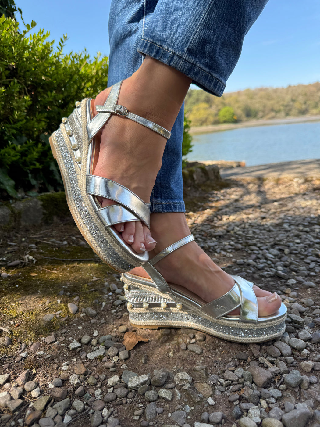 Clonalis silver weave wedge