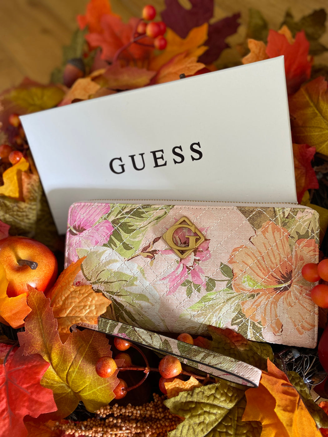 Nerina peach floral organiser wallet