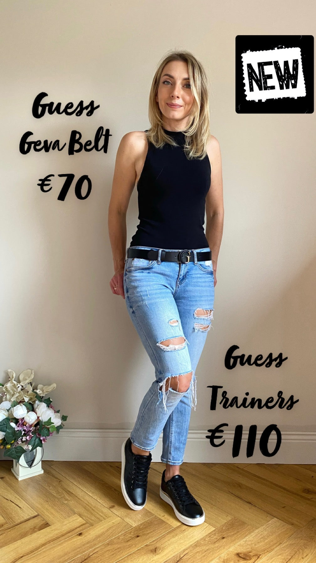 BW7823LEA35 Guess black Geva Belt