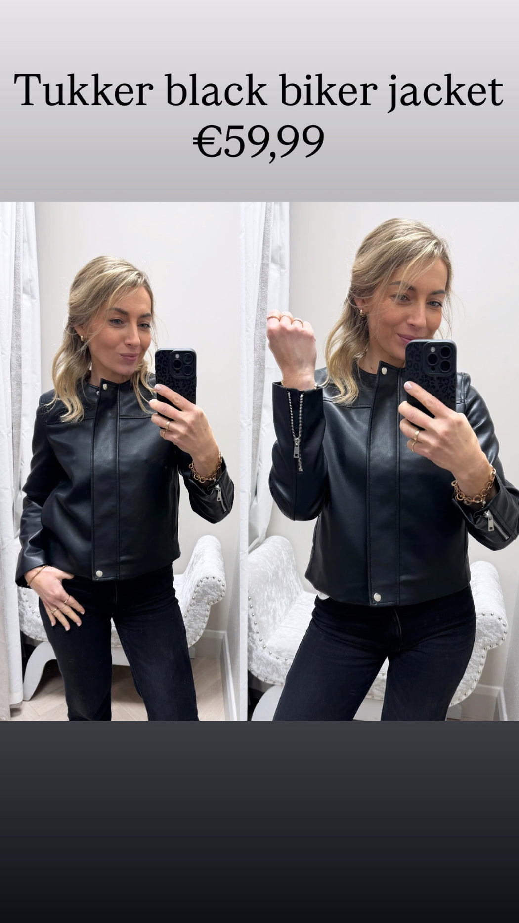 Tukker black biker jacket