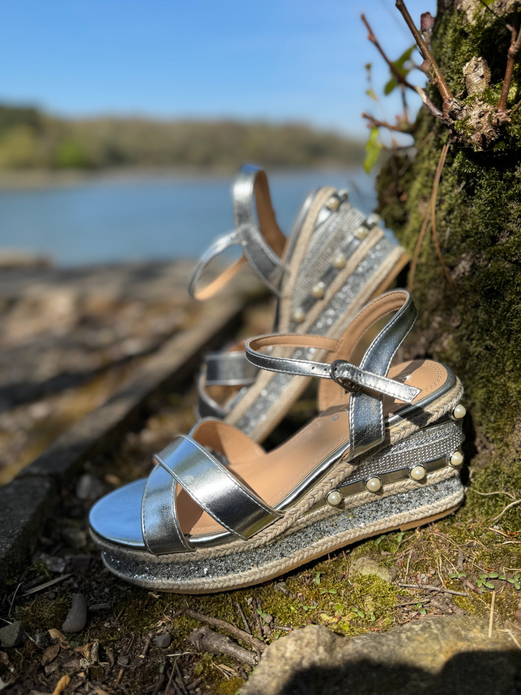 Clonalis silver weave wedge