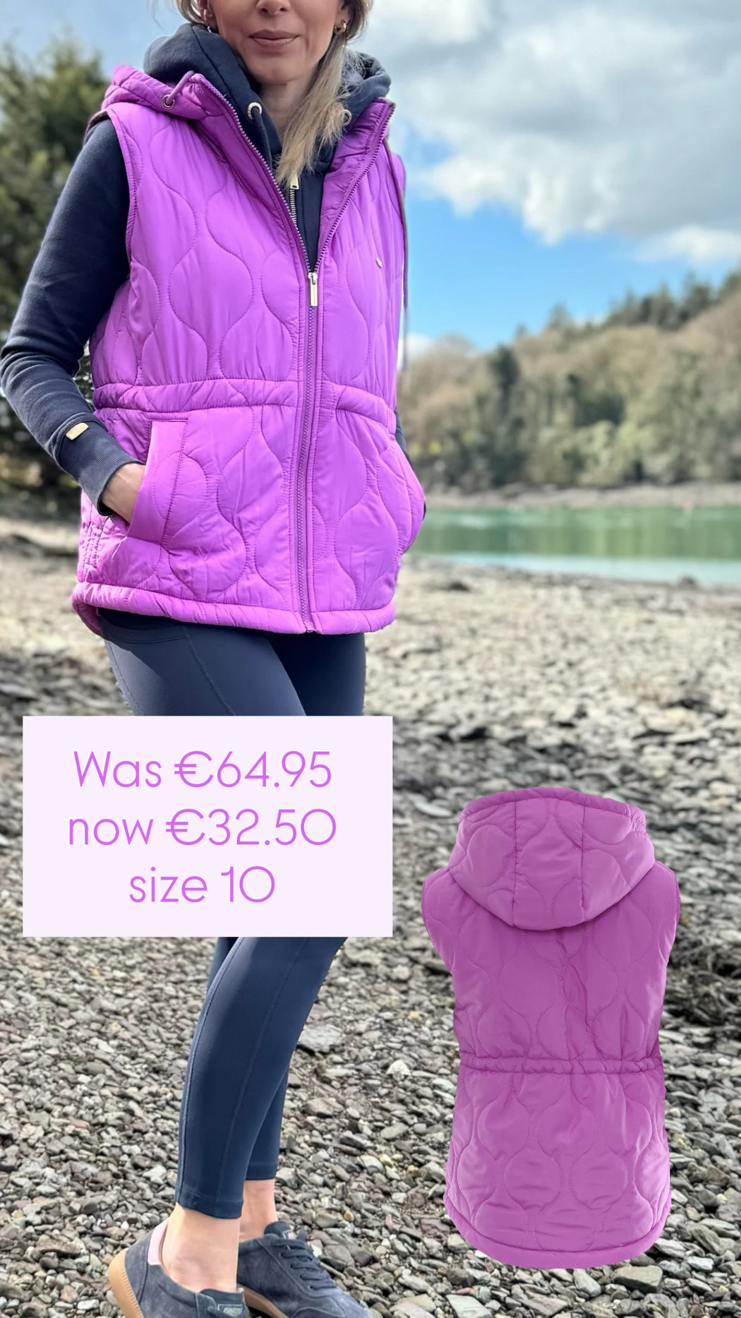 Denise quilted purple gilet