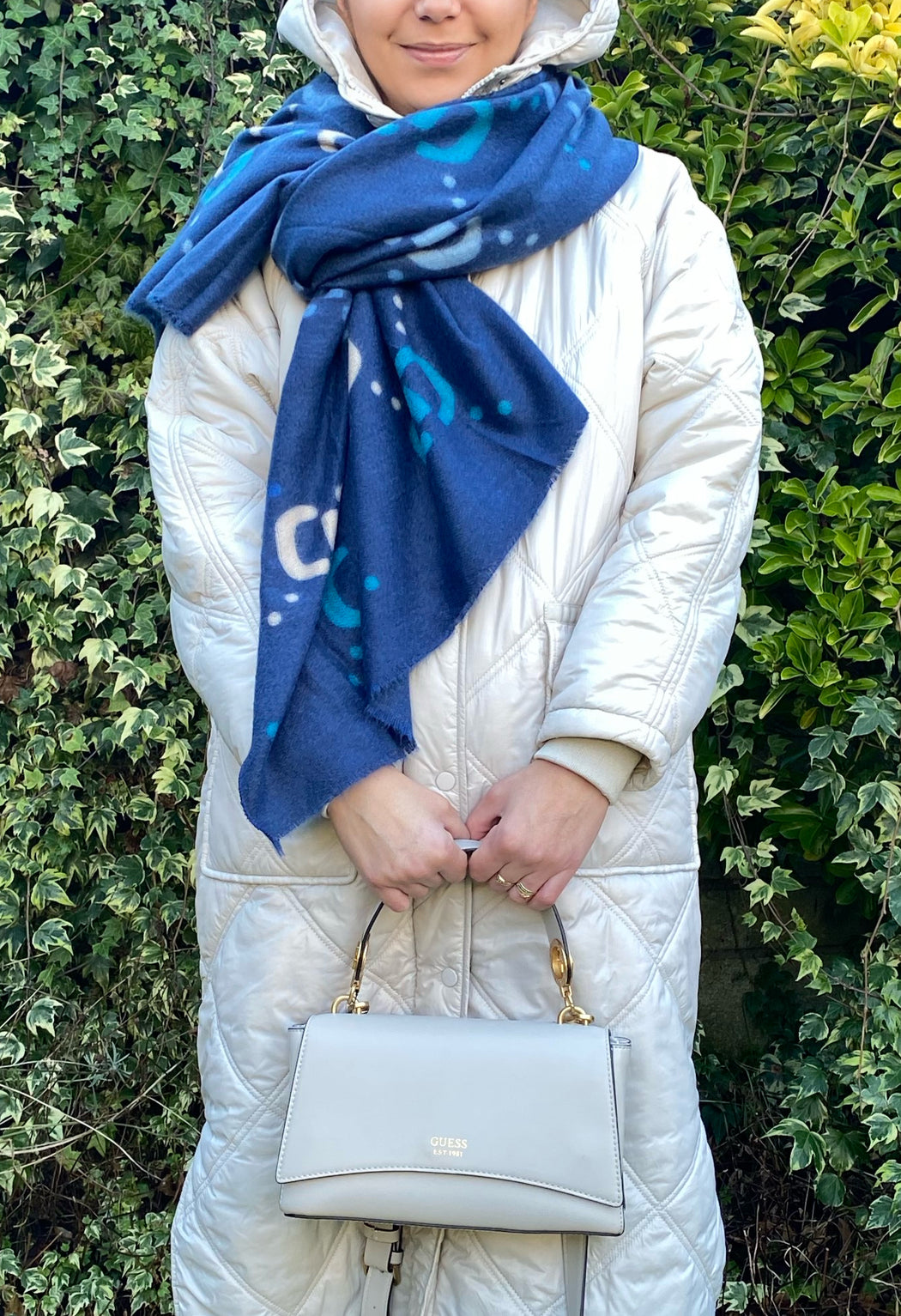 Blue Celine logo scarf