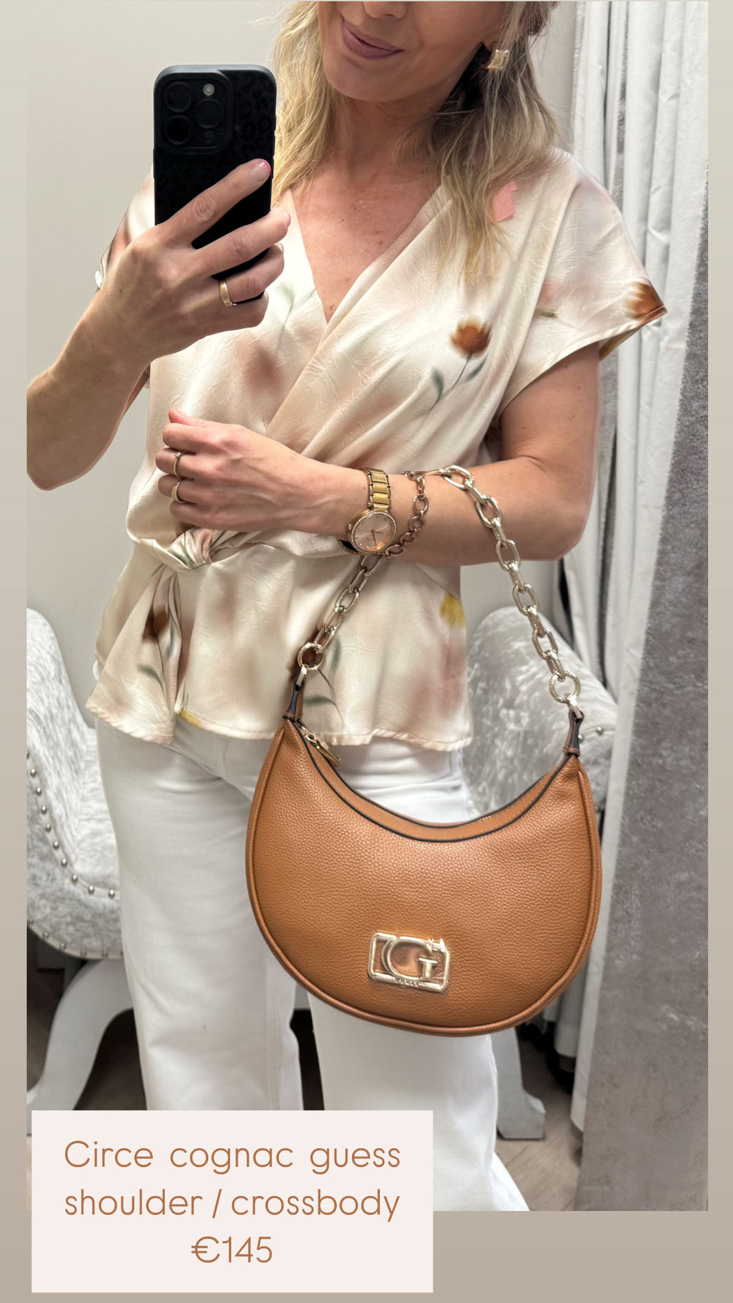 Circe cognac guess shoulder / crossbody bag bg964201