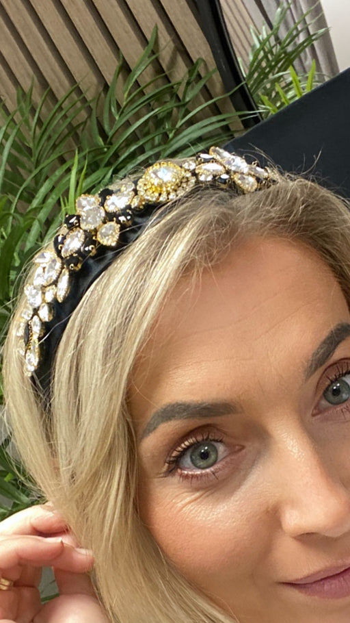 Lara black stone hairband