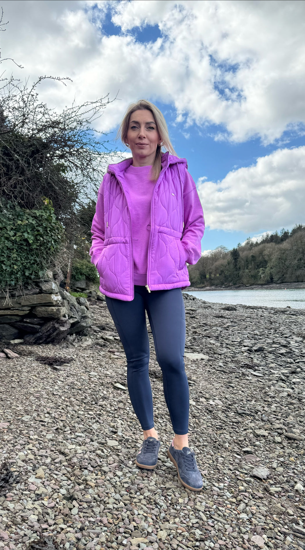 Denise quilted purple gilet