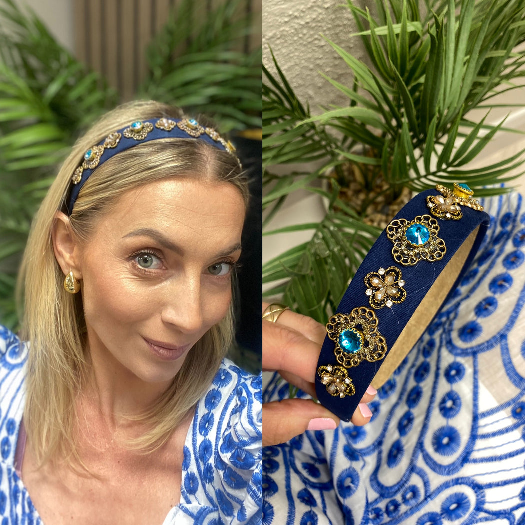 Zora turquoise stone hairband