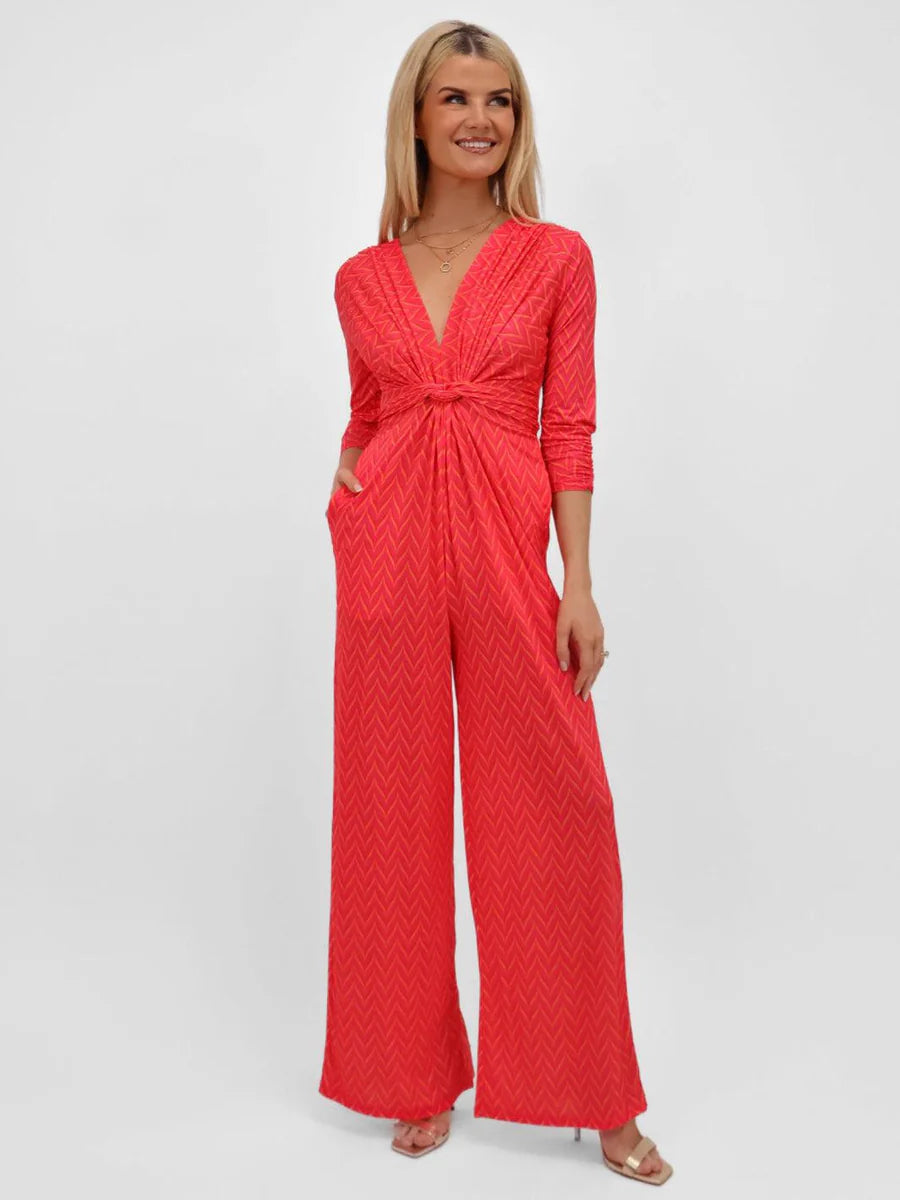 CORAL PRINT SOPHIA JUMPSUIT
