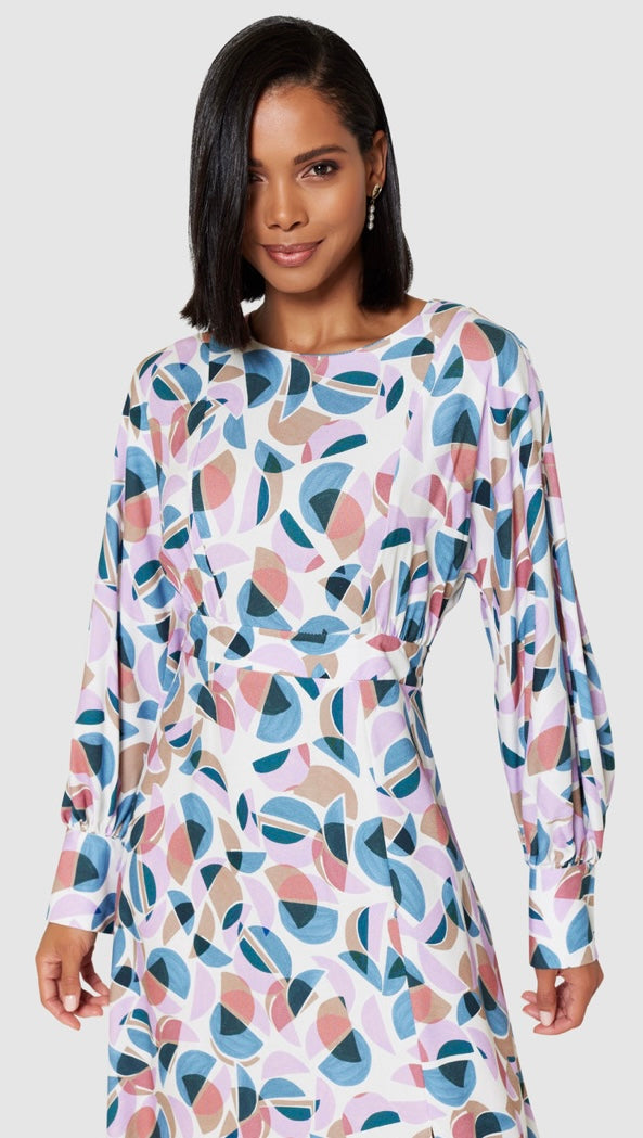 D10126 closet a line print dress