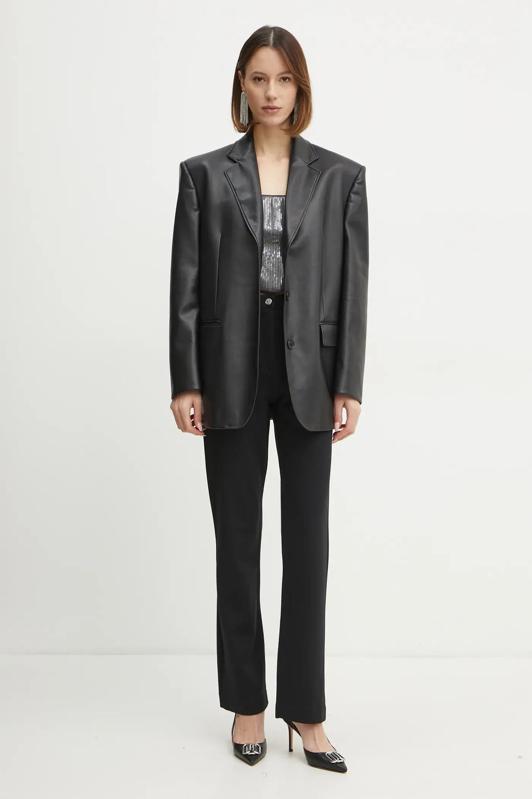 Black guess zoe pants W5RB30KCMU2